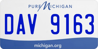 MI license plate DAV9163