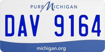 MI license plate DAV9164