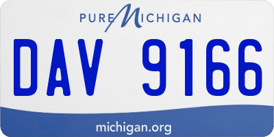 MI license plate DAV9166
