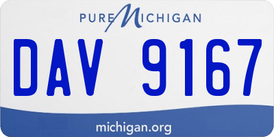MI license plate DAV9167