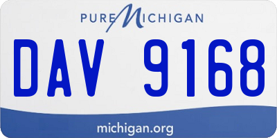 MI license plate DAV9168