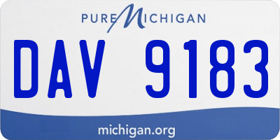 MI license plate DAV9183