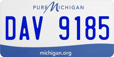 MI license plate DAV9185