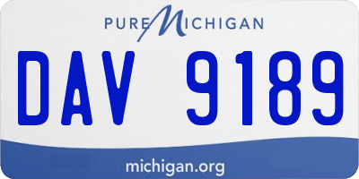 MI license plate DAV9189