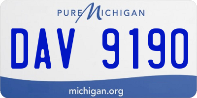 MI license plate DAV9190