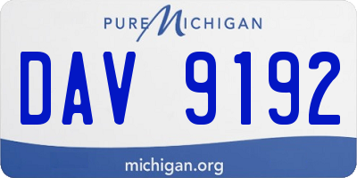 MI license plate DAV9192