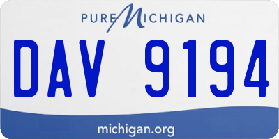 MI license plate DAV9194