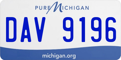 MI license plate DAV9196