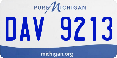 MI license plate DAV9213