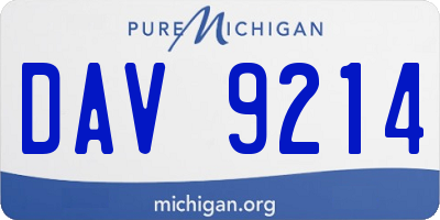 MI license plate DAV9214