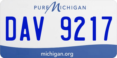 MI license plate DAV9217