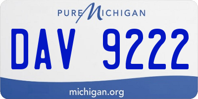 MI license plate DAV9222