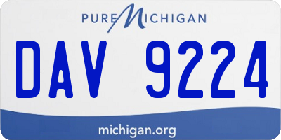 MI license plate DAV9224