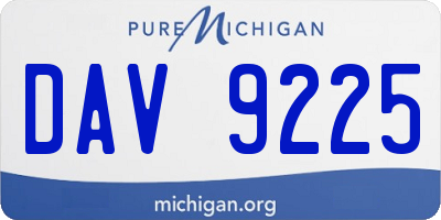 MI license plate DAV9225