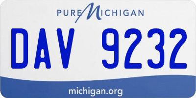 MI license plate DAV9232
