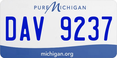 MI license plate DAV9237