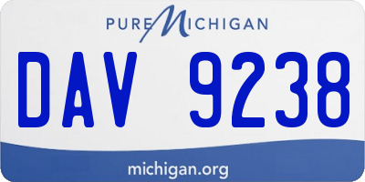 MI license plate DAV9238