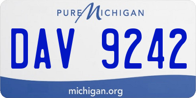 MI license plate DAV9242