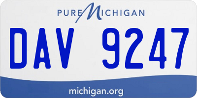 MI license plate DAV9247
