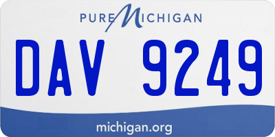 MI license plate DAV9249