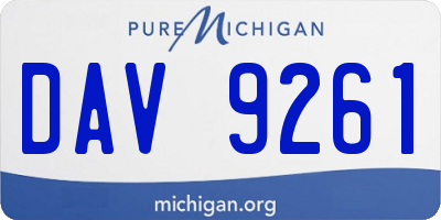 MI license plate DAV9261