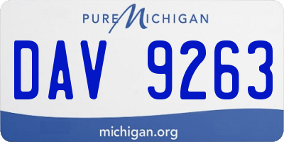 MI license plate DAV9263