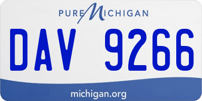 MI license plate DAV9266