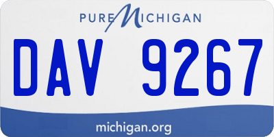 MI license plate DAV9267