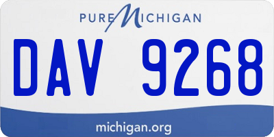 MI license plate DAV9268