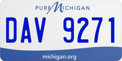 MI license plate DAV9271