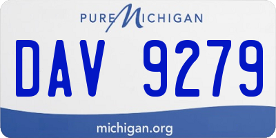 MI license plate DAV9279