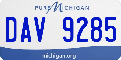 MI license plate DAV9285
