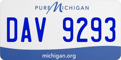 MI license plate DAV9293
