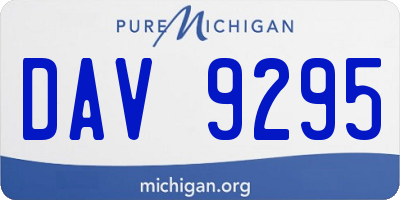 MI license plate DAV9295