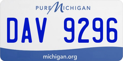 MI license plate DAV9296