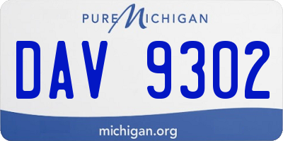 MI license plate DAV9302