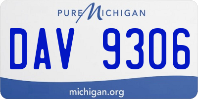 MI license plate DAV9306