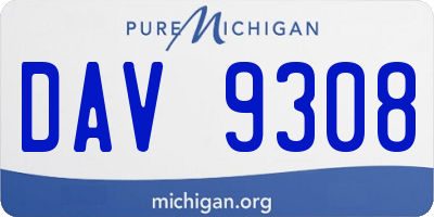 MI license plate DAV9308