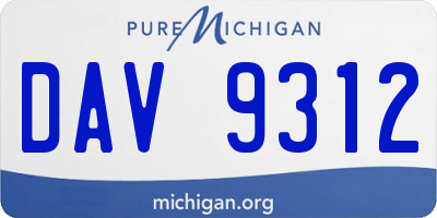 MI license plate DAV9312