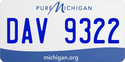 MI license plate DAV9322