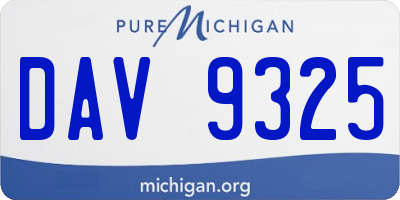 MI license plate DAV9325