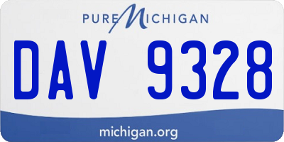 MI license plate DAV9328