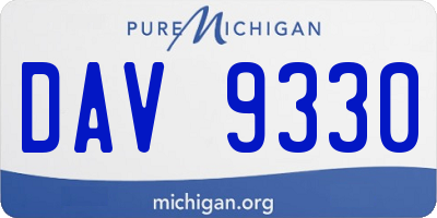 MI license plate DAV9330