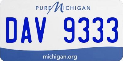 MI license plate DAV9333