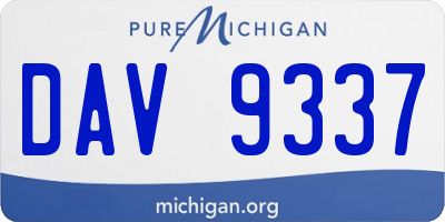 MI license plate DAV9337
