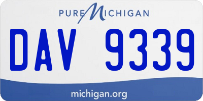 MI license plate DAV9339