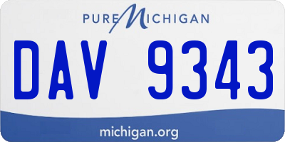 MI license plate DAV9343