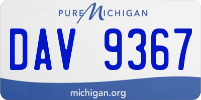 MI license plate DAV9367