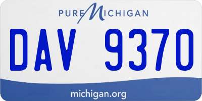 MI license plate DAV9370