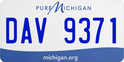 MI license plate DAV9371